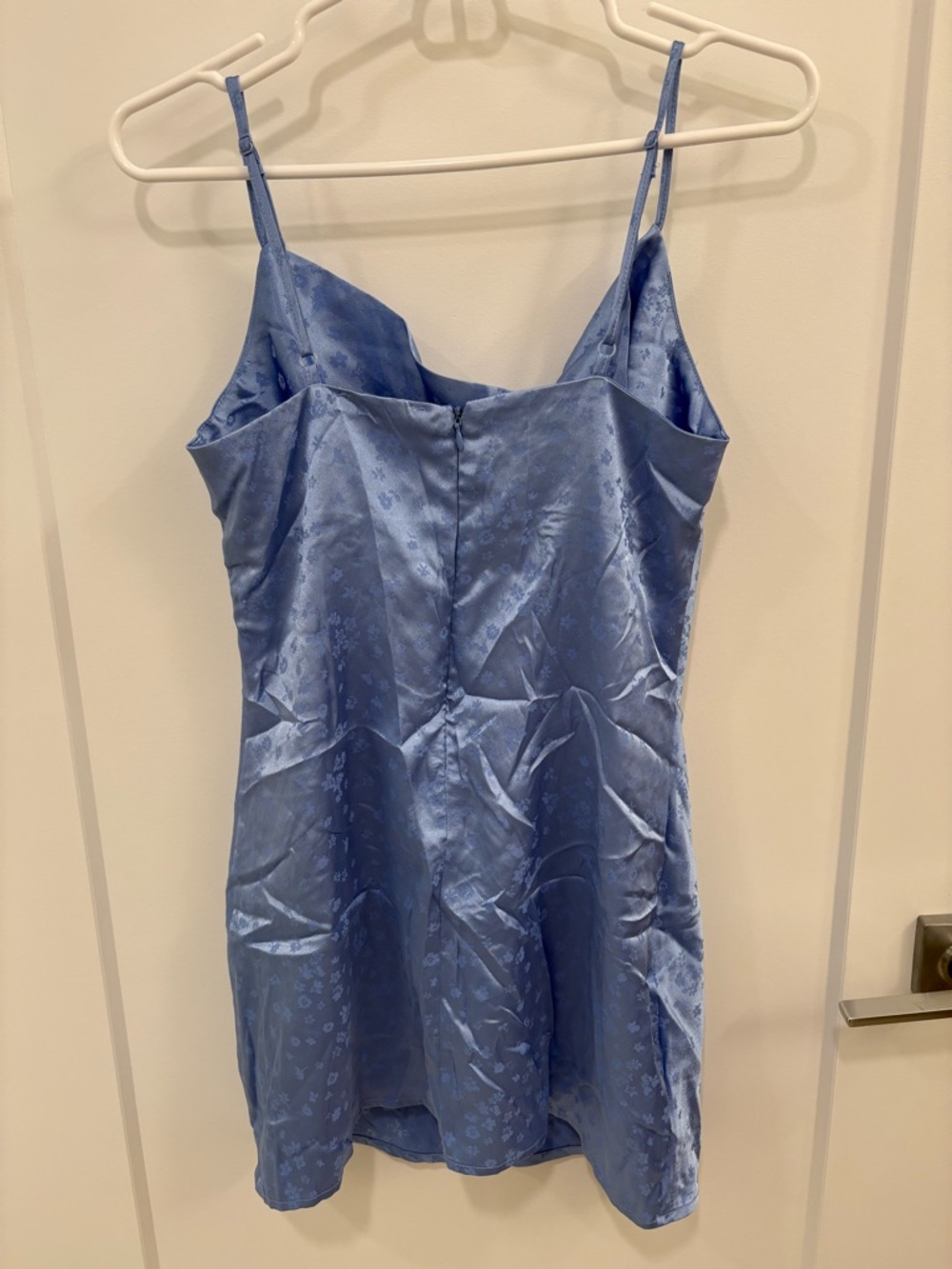 LA Hearts Periwinkle Satin Y2K Style Cowl Neck Mini Dress Size Small - Picture 8 of 14